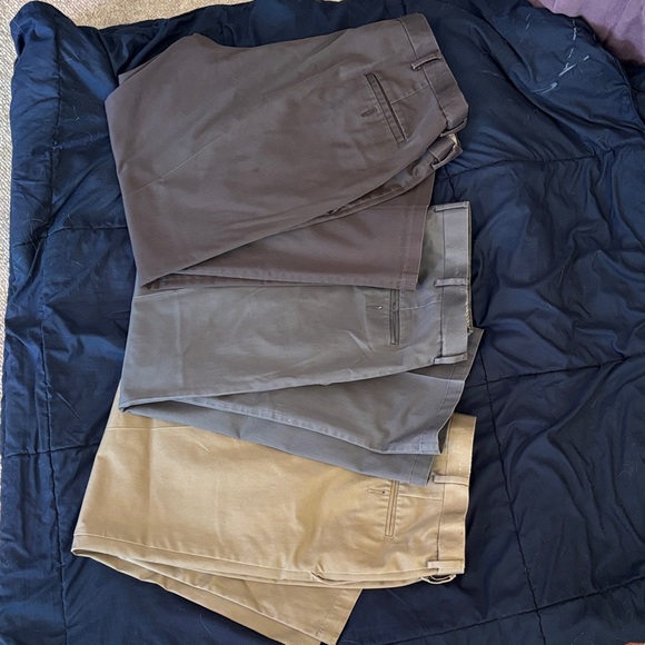 3 Pairs Men's Premium Chino Work Pants - Beige, Gray, Brown 40x29 - Picture 8 of 8